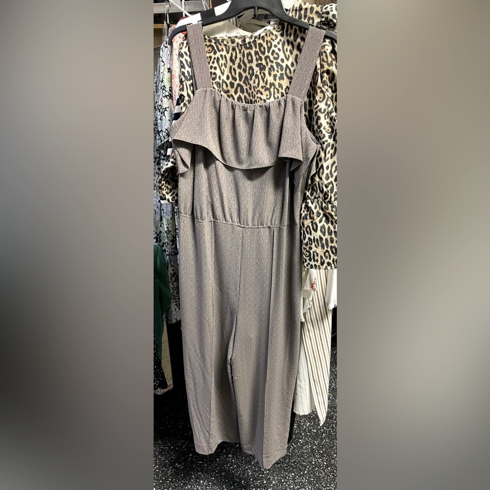 Gray Ruffle Jumpsuit